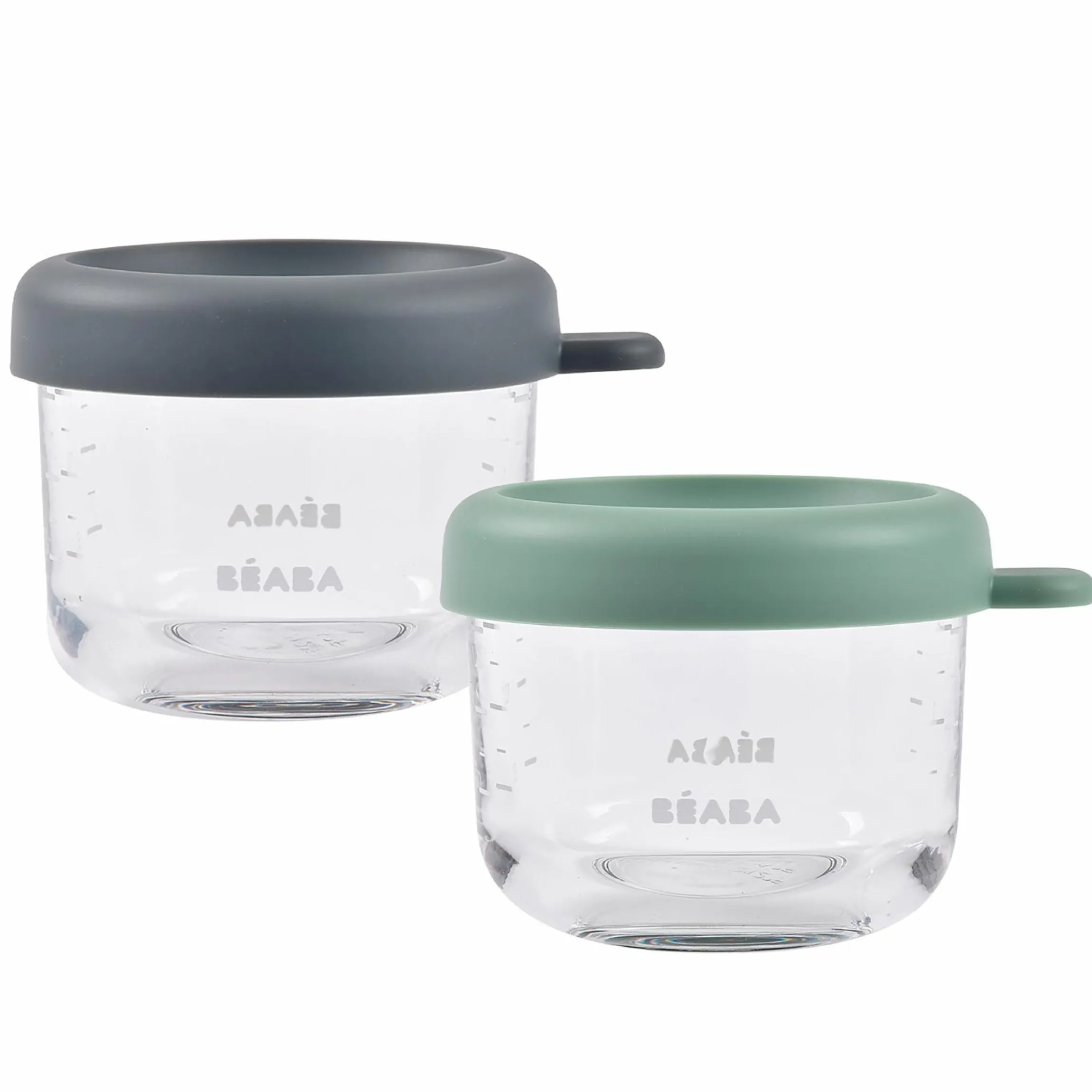 Aufbewahrungsbehälter 2er Pack aus Glas 150 ml - Mineral / Sage Green