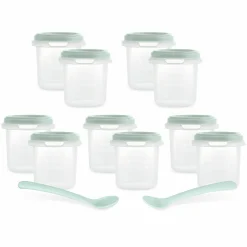 Aufbewahrungsbehälter 10er Pack + 2 Löffel 200 ml - Mint