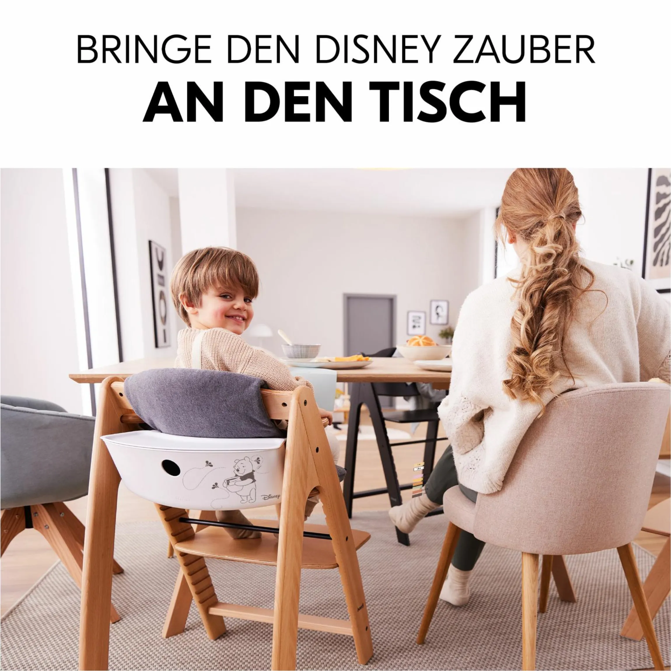 Aufbewahrungsbox für Hochstuhl Rückenlehne (abnehmbar & inkl. Deckel) - Pooh - White
