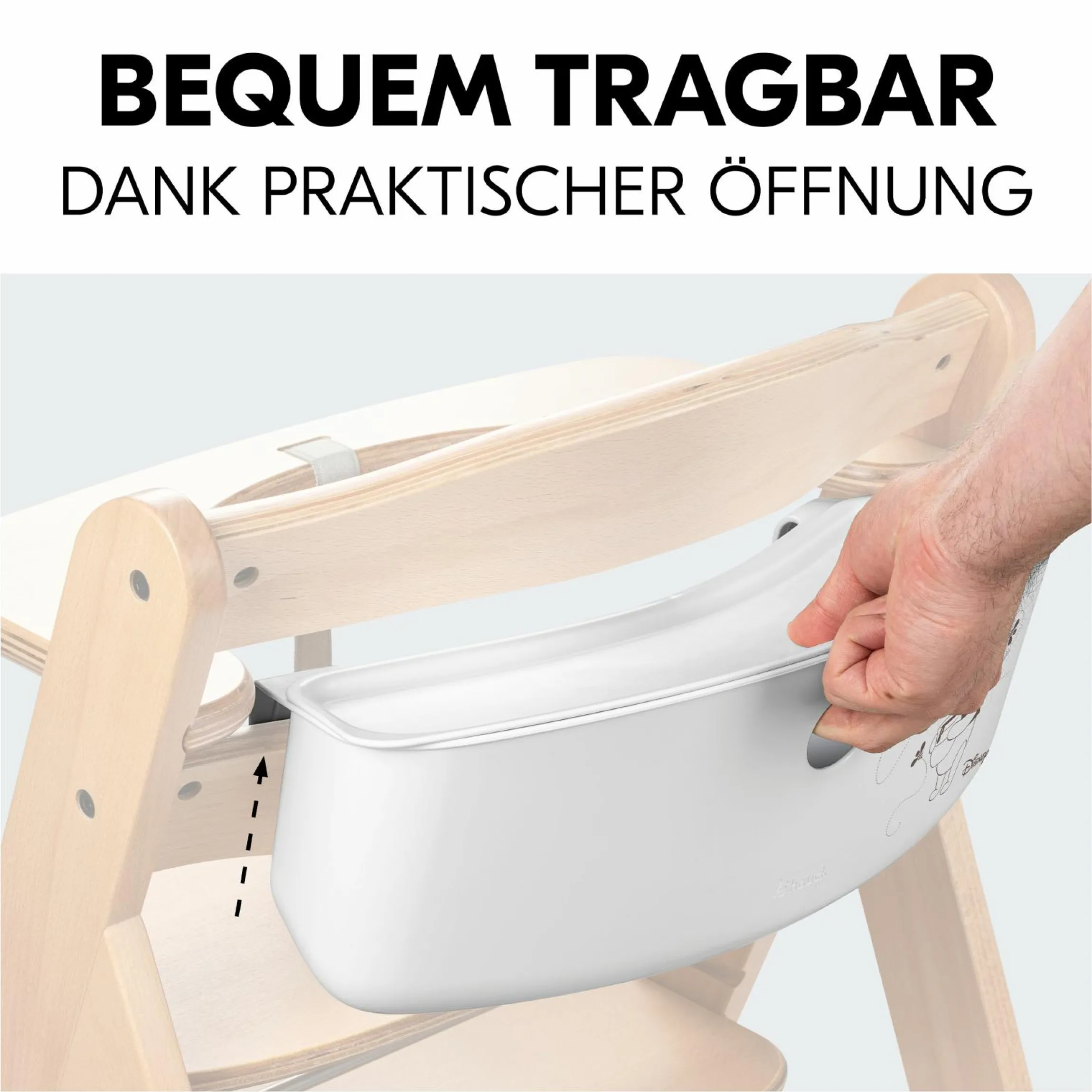 Aufbewahrungsbox für Hochstuhl Rückenlehne (abnehmbar & inkl. Deckel) - Pooh - White