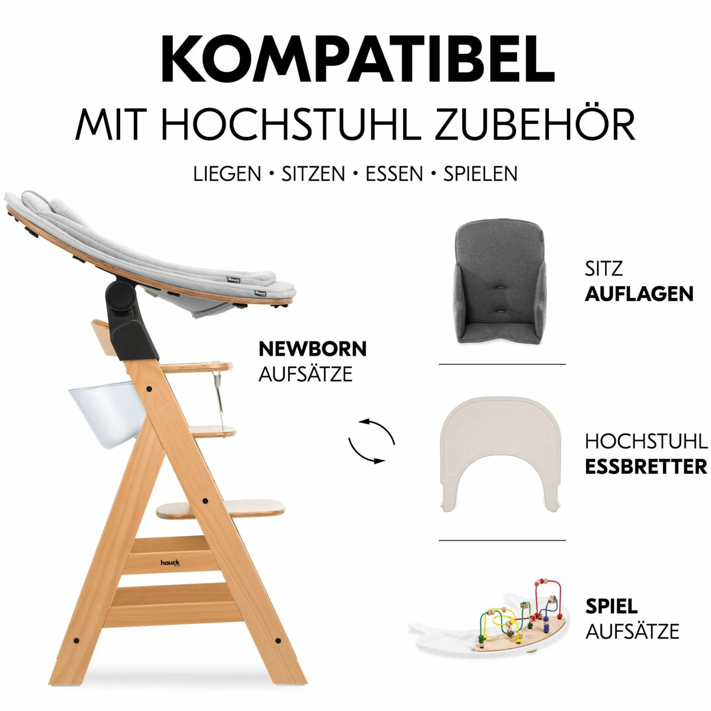 Aufbewahrungsbox für Hochstuhl Rückenlehne (abnehmbar & inkl. Deckel) - Pooh - White