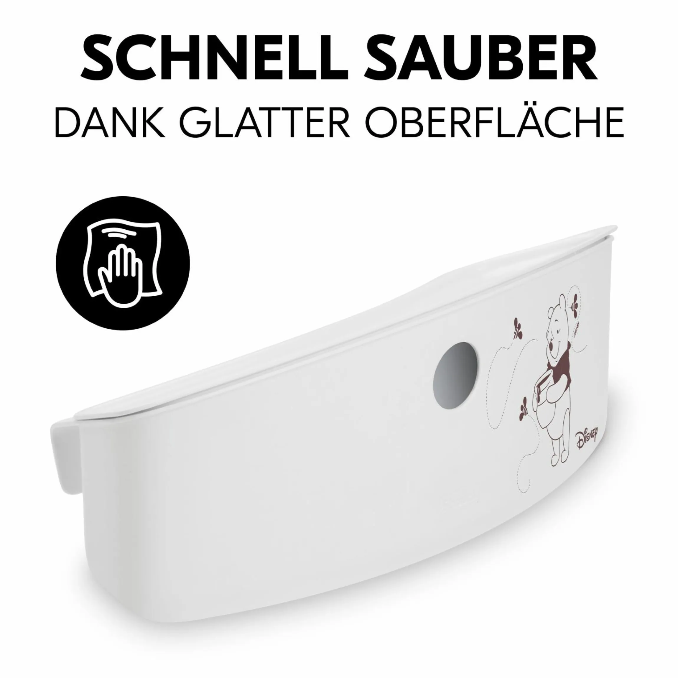 Aufbewahrungsbox für Hochstuhl Rückenlehne (abnehmbar & inkl. Deckel) - Pooh - White