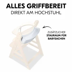 Aufbewahrungsbox für Hochstuhl Rückenlehne (abnehmbar & inkl. Deckel) - Weiß / White