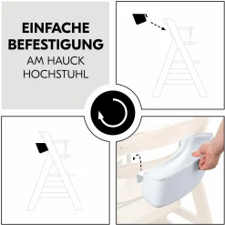 Aufbewahrungsbox für Hochstuhl Rückenlehne (abnehmbar & inkl. Deckel) - Weiß / White