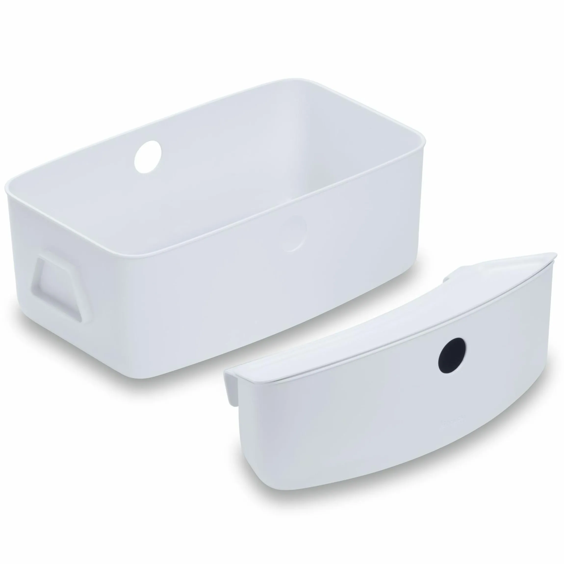 Aufbewahrungsboxen für Hochstuhl - 2er Set (große und kleine Box) - Weiß / White