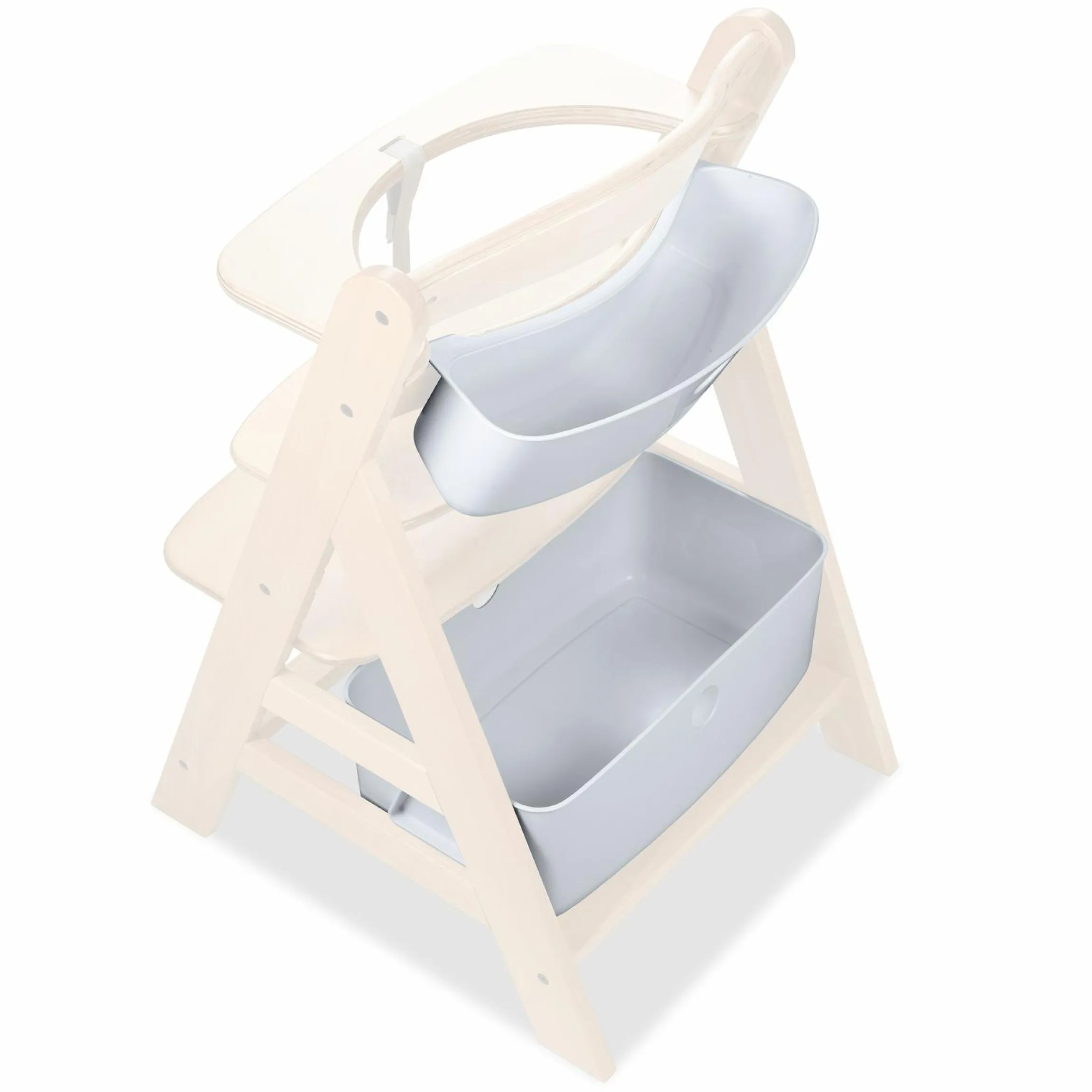 Aufbewahrungsboxen für Hochstuhl - 2er Set (große und kleine Box) - Weiß / White