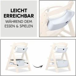 Aufbewahrungsboxen für Hochstuhl - 2er Set (große und kleine Box) - Weiß / White