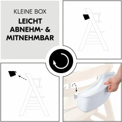 Aufbewahrungsboxen für Hochstuhl - 2er Set (große und kleine Box) - Weiß / White