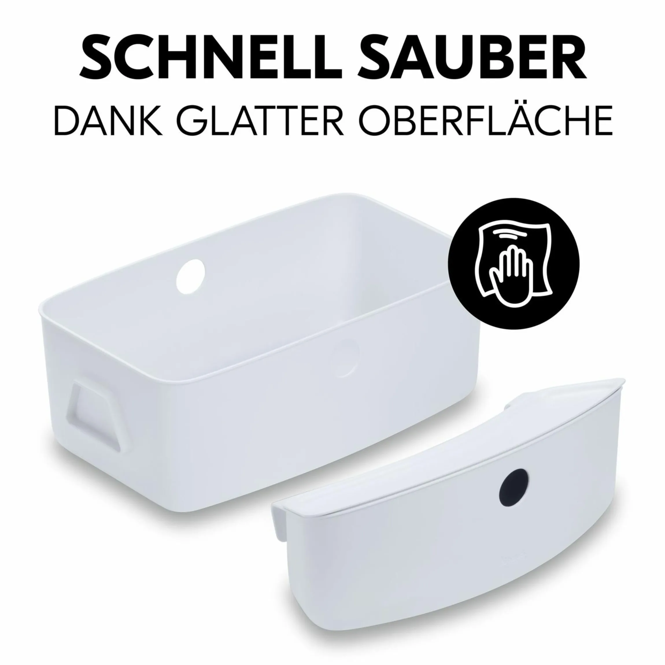 Aufbewahrungsboxen für Hochstuhl - 2er Set (große und kleine Box) - Weiß / White