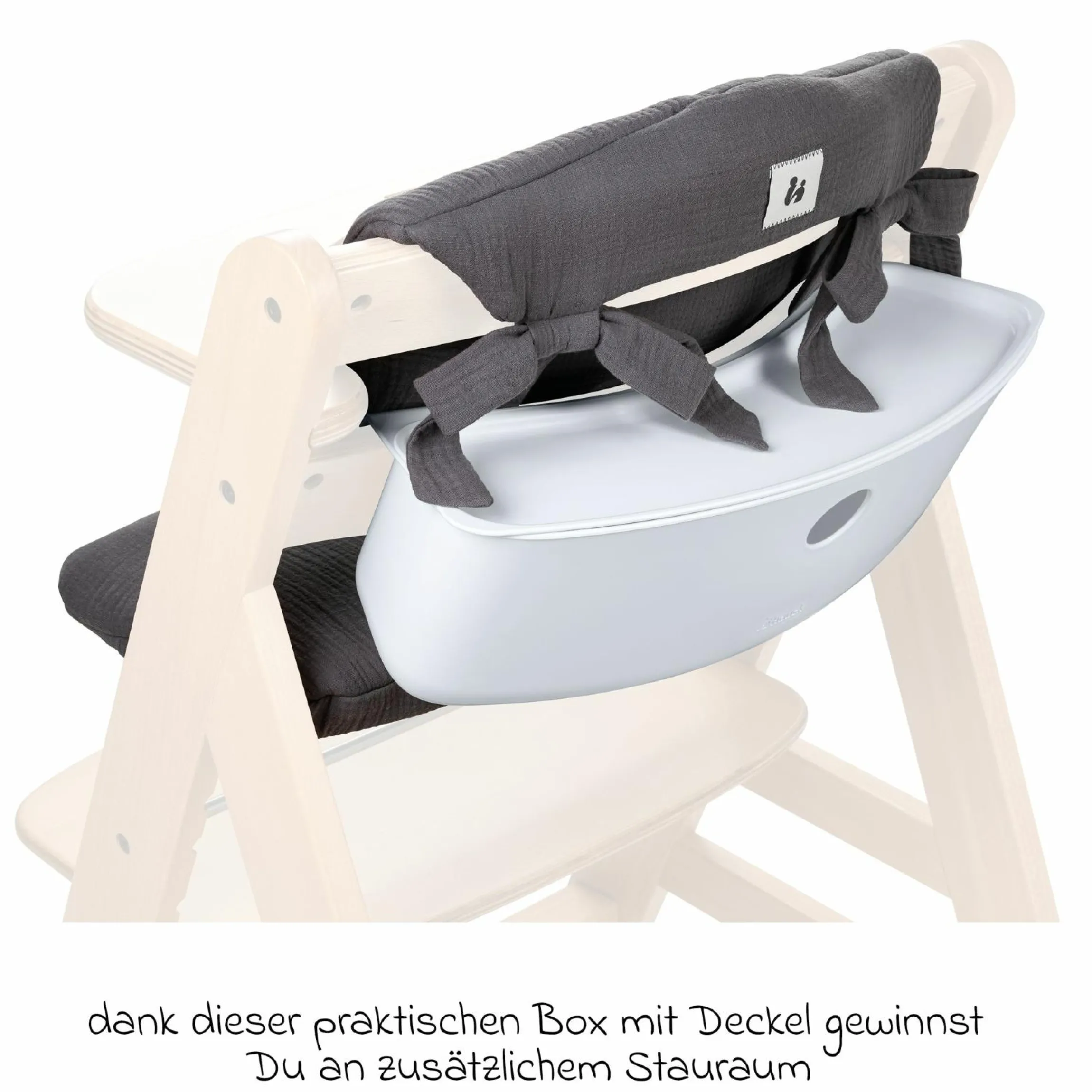 Aufbewahrungsboxen für Hochstuhl - 2er Set (große und kleine Box) - Weiß / White