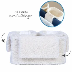 Aufbewahrungskorb 3er Set mit Haken zum Aufhängen - Teddy - Offwhite