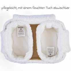 Aufbewahrungskorb 3er Set mit Haken zum Aufhängen - Teddy - Offwhite