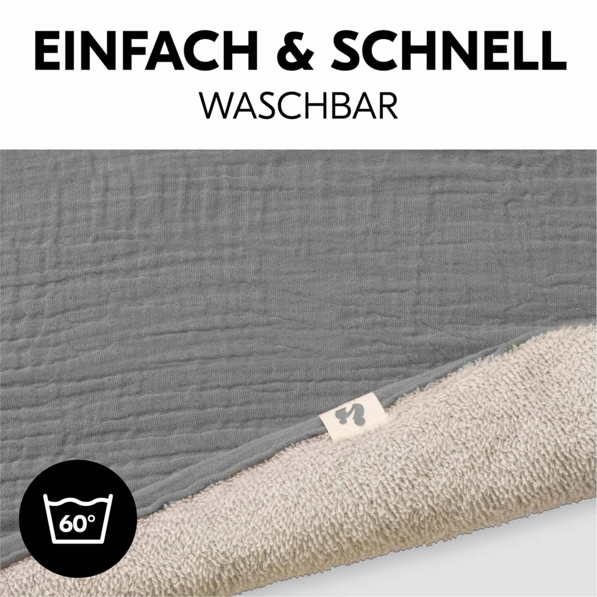 Auflage / Topper für Wickelauflagen wie Change N Clean - Dark Grey