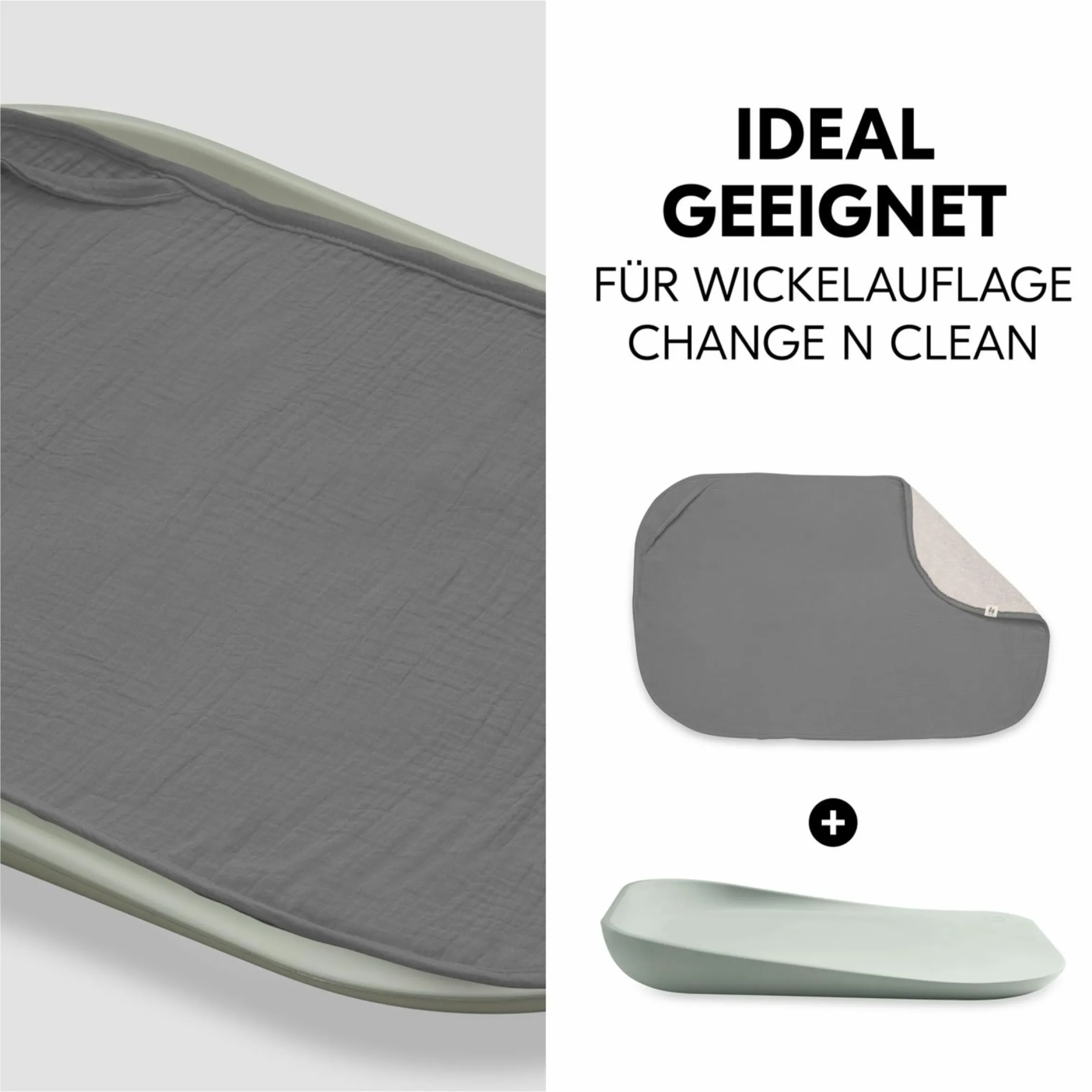 Auflage / Topper für Wickelauflagen wie Change N Clean - Dark Grey