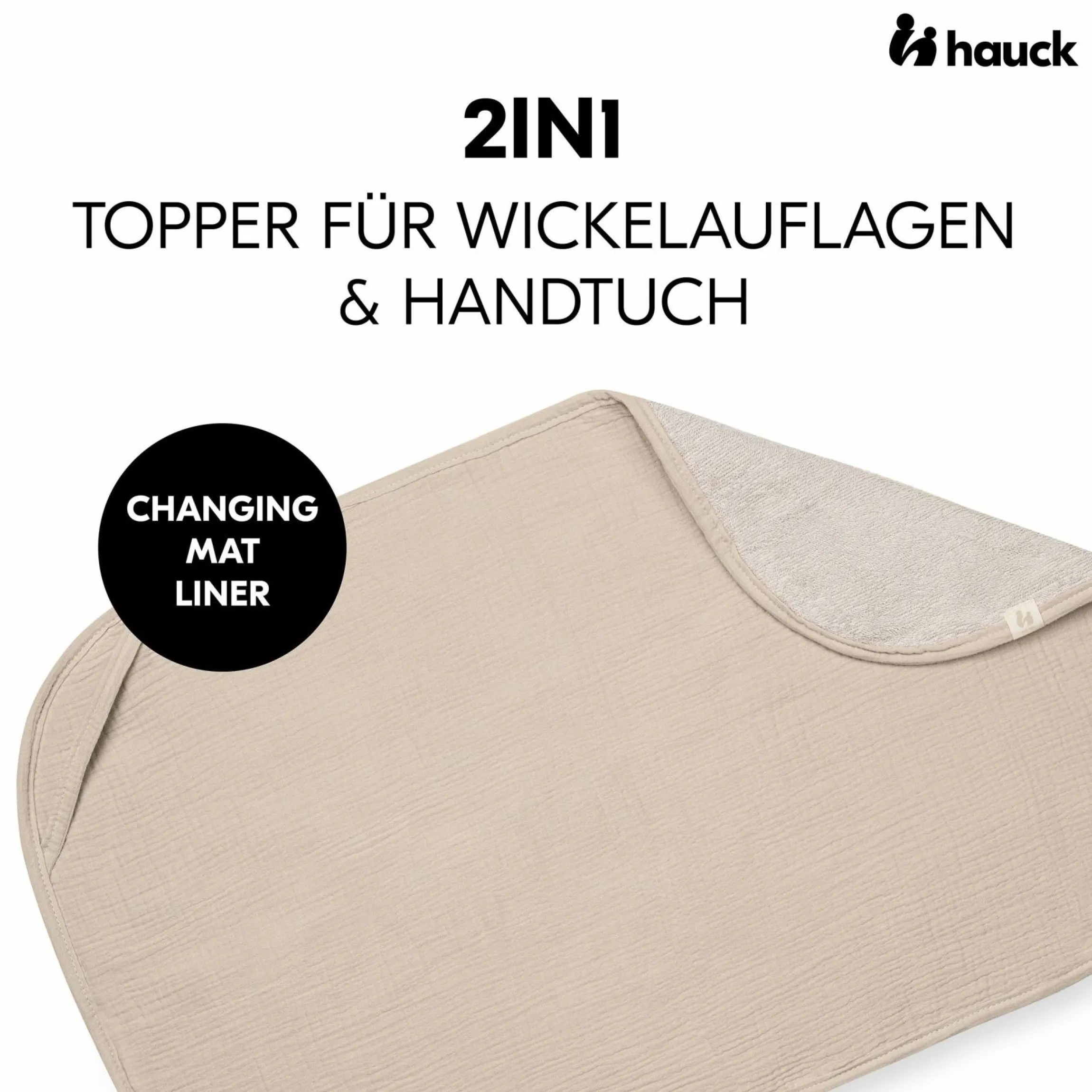 Auflage / Topper für Wickelauflagen wie Change N Clean - Beige