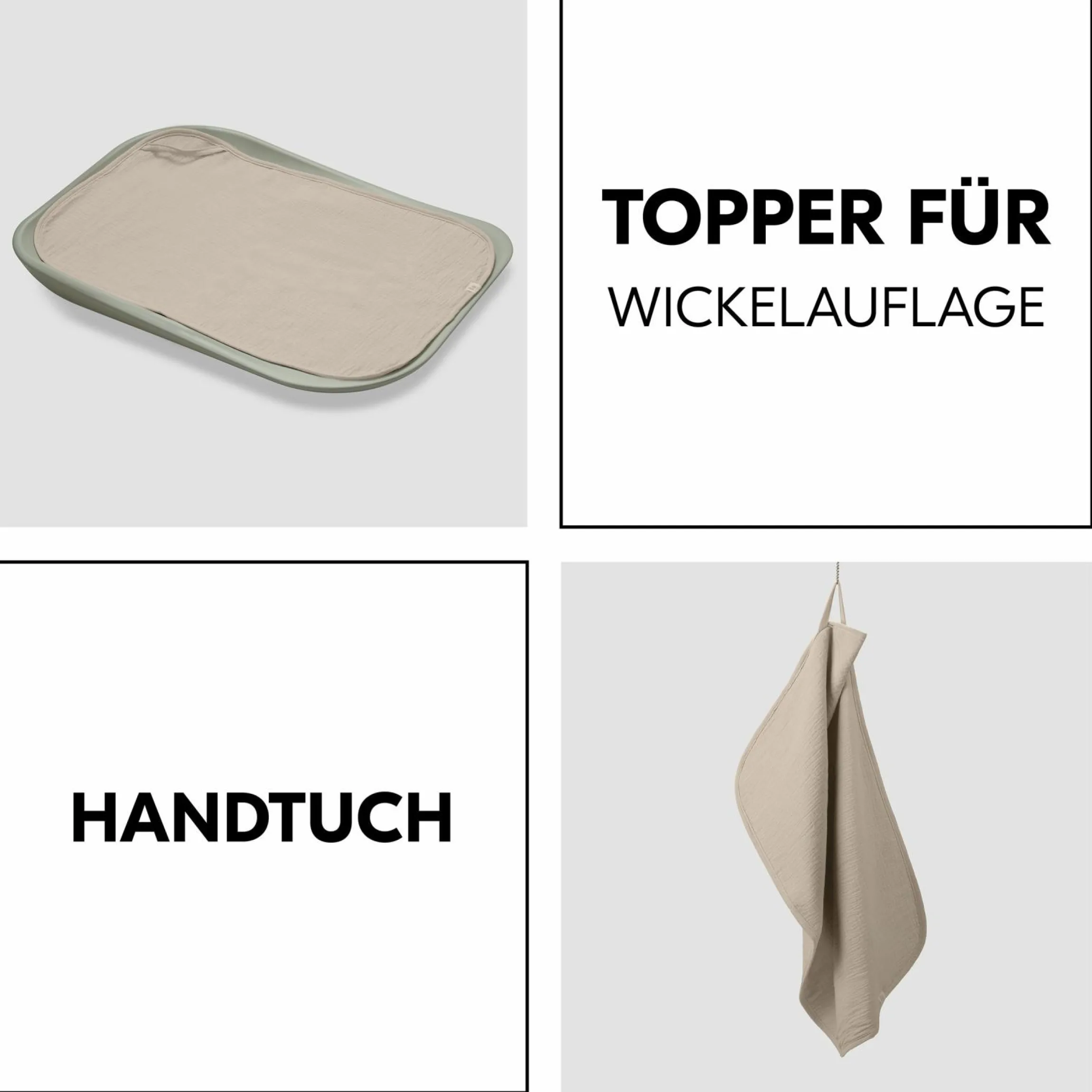 Auflage / Topper für Wickelauflagen wie Change N Clean - Beige