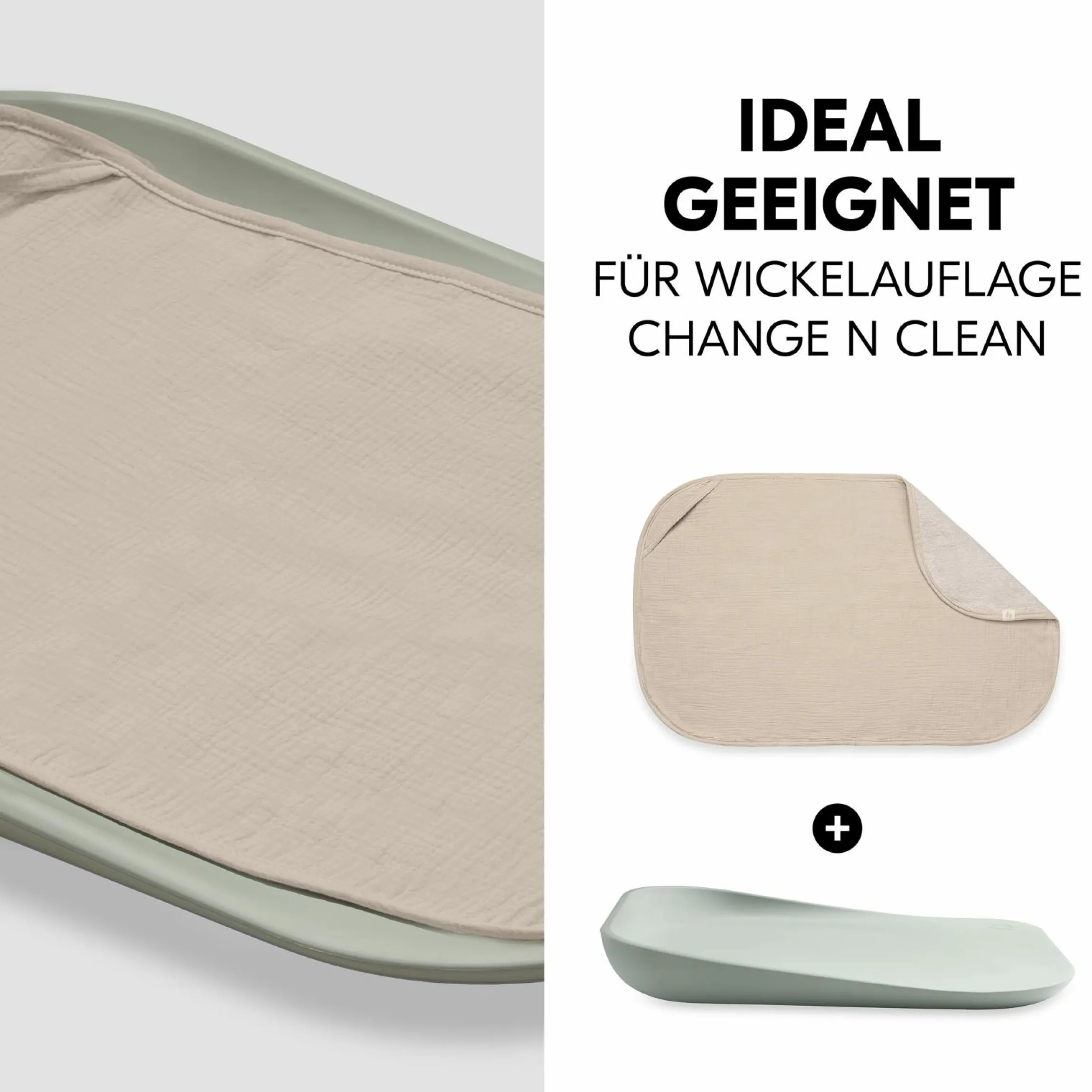 Auflage / Topper für Wickelauflagen wie Change N Clean - Beige