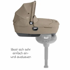 Auto-Babywanne Calmi R129 (40 cm - 75 cm) ab Geburt - 12 Monate im Auto und auf den Kinderwagen Vinca, Aeria, Finiti verwendbar inkl. Regenschutz - Signature - Sandstone