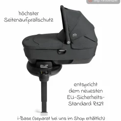 Auto-Babywanne Calmi R129 (40 cm - 75 cm) ab Geburt - 12 Monate im Auto und auf den Kinderwagen Vinca, Aeria, Finiti verwendbar inkl. Regenschutz - Signature - Eclipse