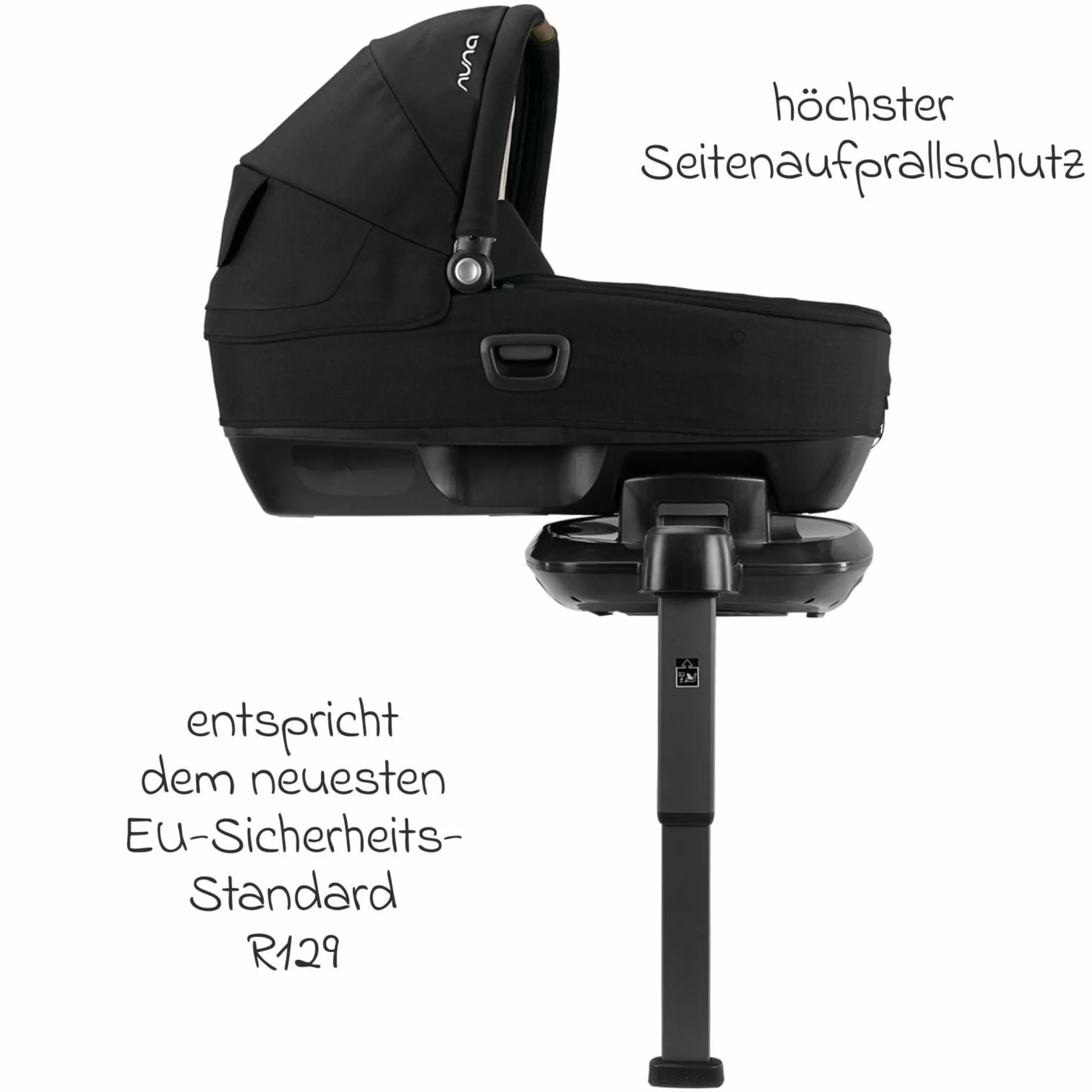Auto-Babywanne CARI next im Auto und auf dem Kinderwagen verwendbar - Caviar - Kollektion 2025