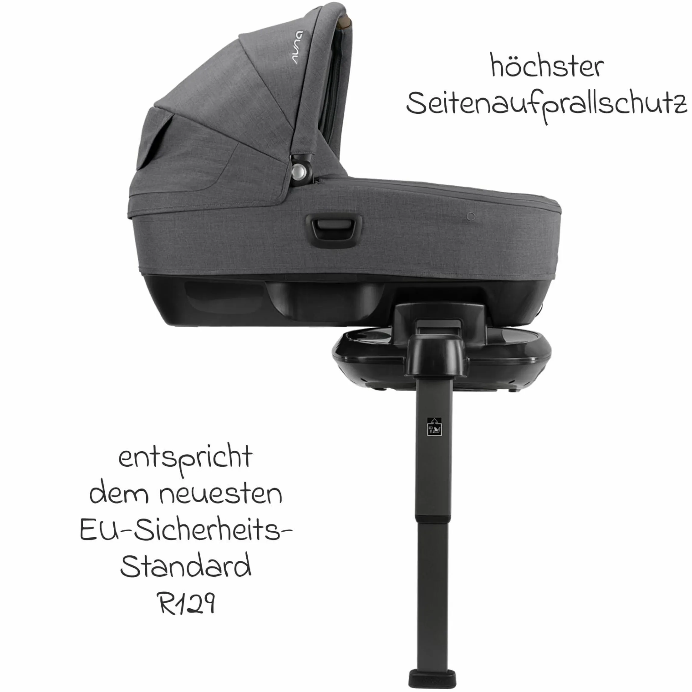 Auto-Babywanne CARI next im Auto und auf dem Kinderwagen verwendbar - Granite - Kollektion 2025