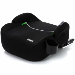 Auto-Kindersitzerhöhung Booster i-Size ab 7 Jahre - 12 Jahre (125 cm - 150 cm) mit einklappbarer Isofix-Halterung & Getränkehalter - Schwarz