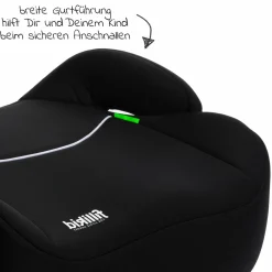 Auto-Kindersitzerhöhung Booster i-Size ab 7 Jahre - 12 Jahre (125 cm - 150 cm) mit einklappbarer Isofix-Halterung & Getränkehalter inkl. Gurtpolster - Schwarz