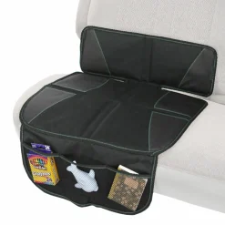 Autositz-Schutzunterlage / Polsterschutz schützt den Autositz vor Druckstellen und Verschmutzung mit 2 Taschen - Schwarz