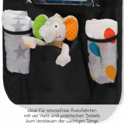 Auto-Sitztasche Rückenlehnenschutz und Organizer - Schwarz