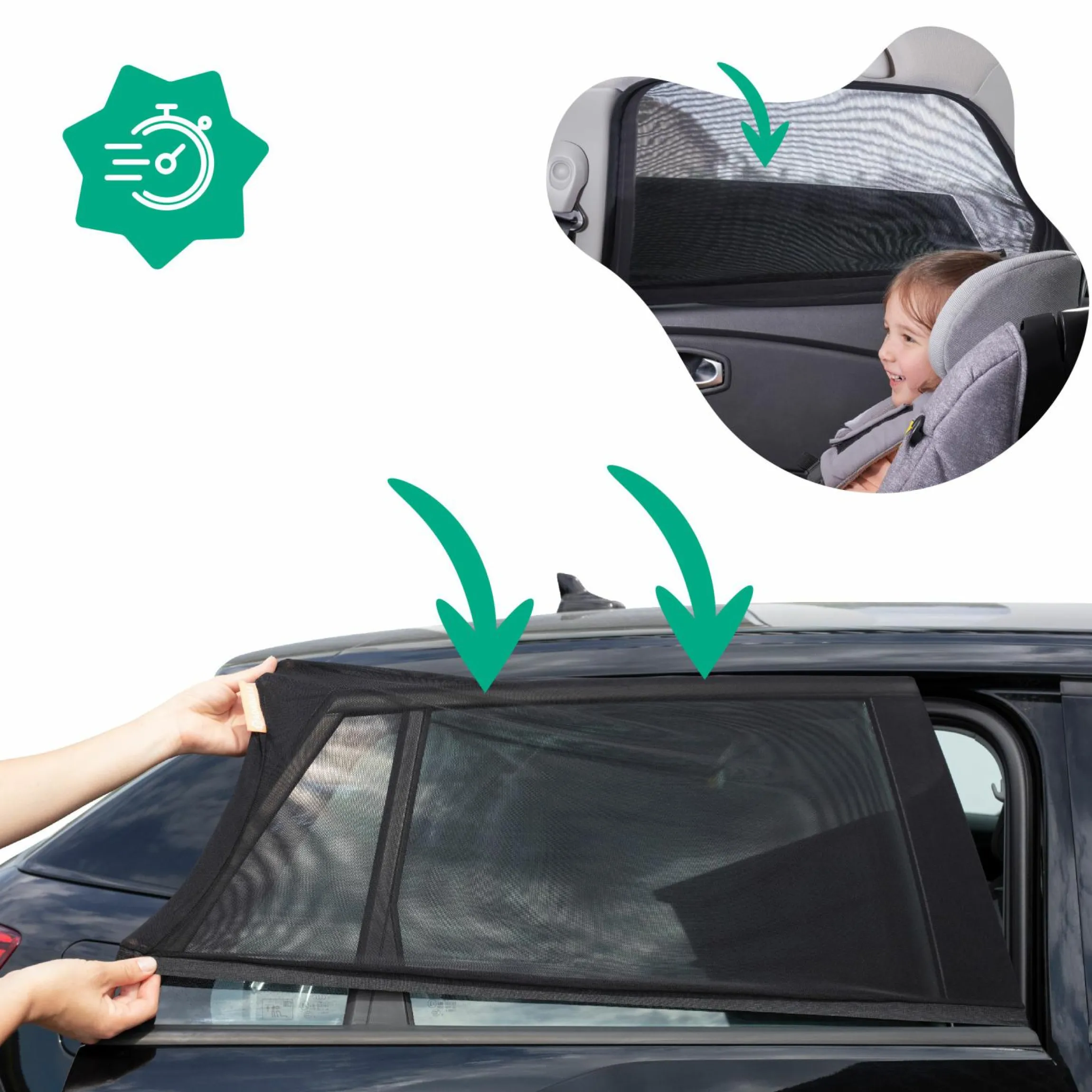 Auto-Sonnenblende / Sonnenschutz 2er Pack für Seitenscheiben