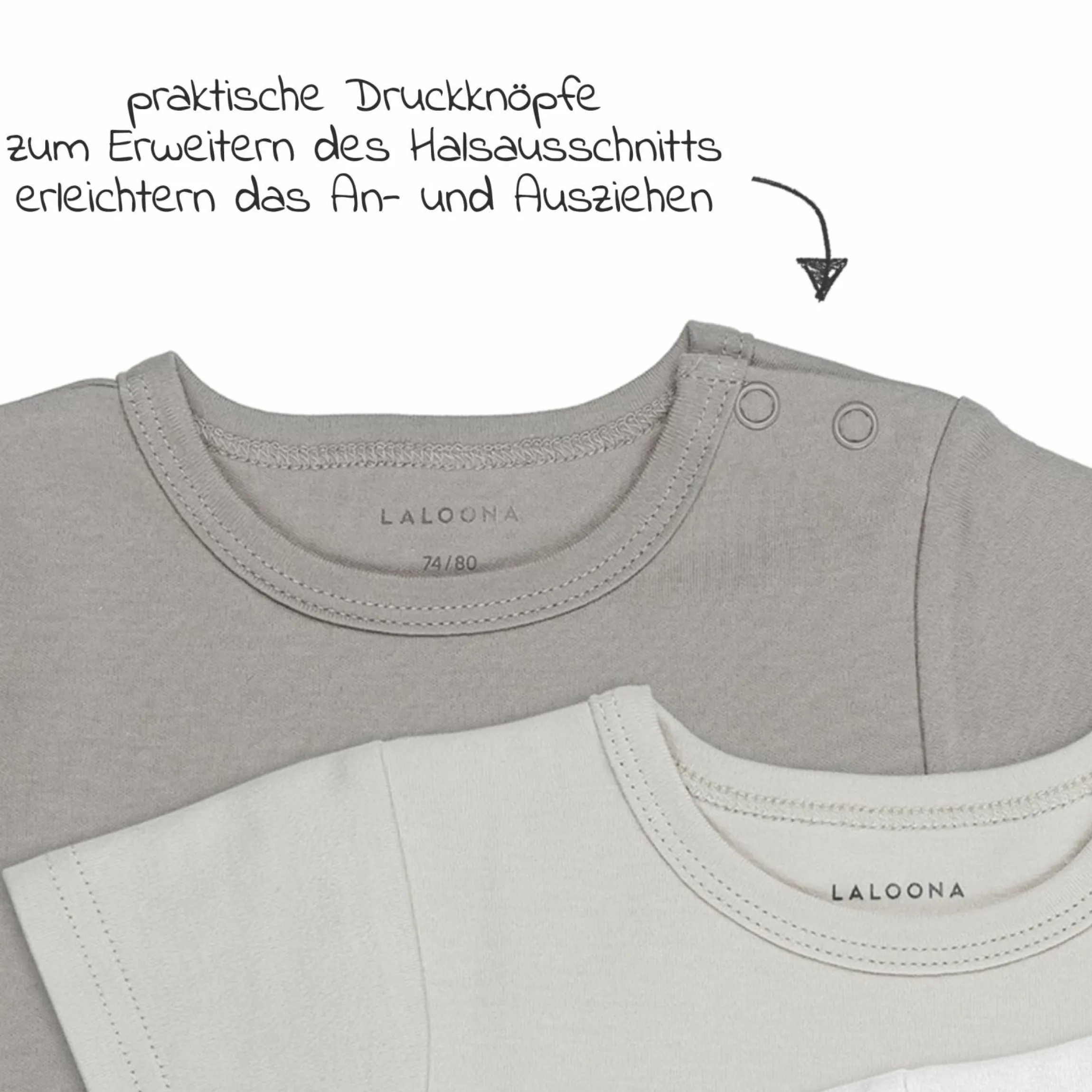 Baby Body Kurzarm OEKO-TEX® 3er Pack - Natur - Gr. 86/92