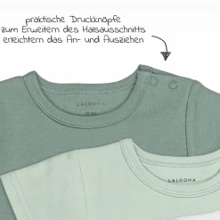 Baby Body Kurzarm OEKO-TEX® 3er Pack - Grün - Gr. 74/80