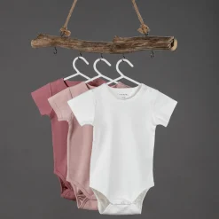 Baby Body Kurzarm OEKO-TEX® 6er Pack - Rose Grau - Gr. 86/92