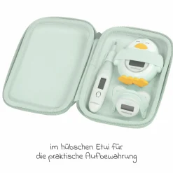 Baby Gesundheits-Set 13-tlg. - mit elektr. Nasensauger + 2 Fieberthermometer + Badethermometer + Pflege-Set - Mint
