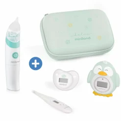 Baby Gesundheits-Set 5-tlg. - mit elektr. Nasensauger + 2 Fieberthermometer + Badethermometer - Mint