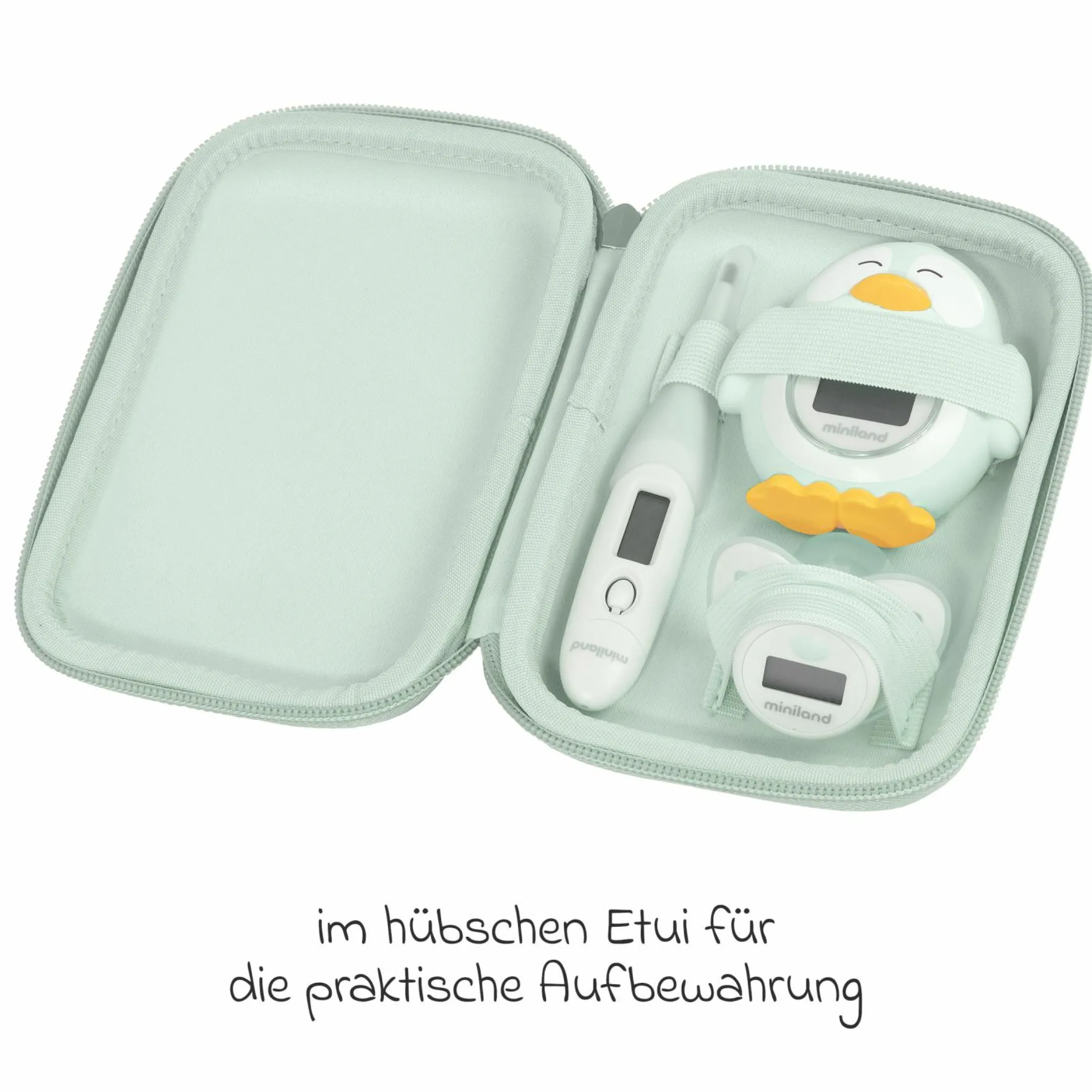 Baby Gesundheits-Set 5-tlg. - mit elektr. Nasensauger + 2 Fieberthermometer + Badethermometer - Mint