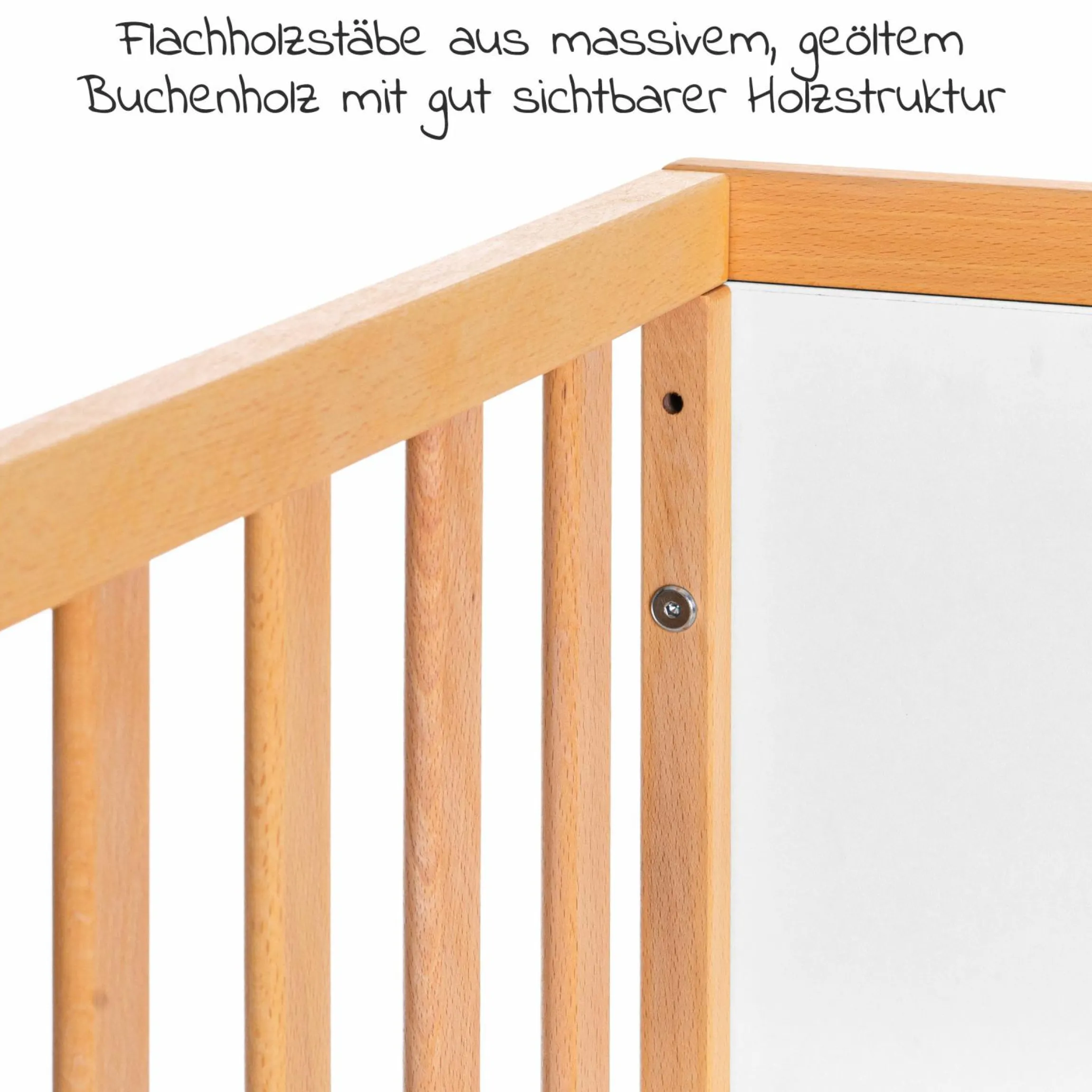 Baby- und Kinderbett Designline Deluxe Buche teilmassiv 70 x 140 cm - Natur Weiß