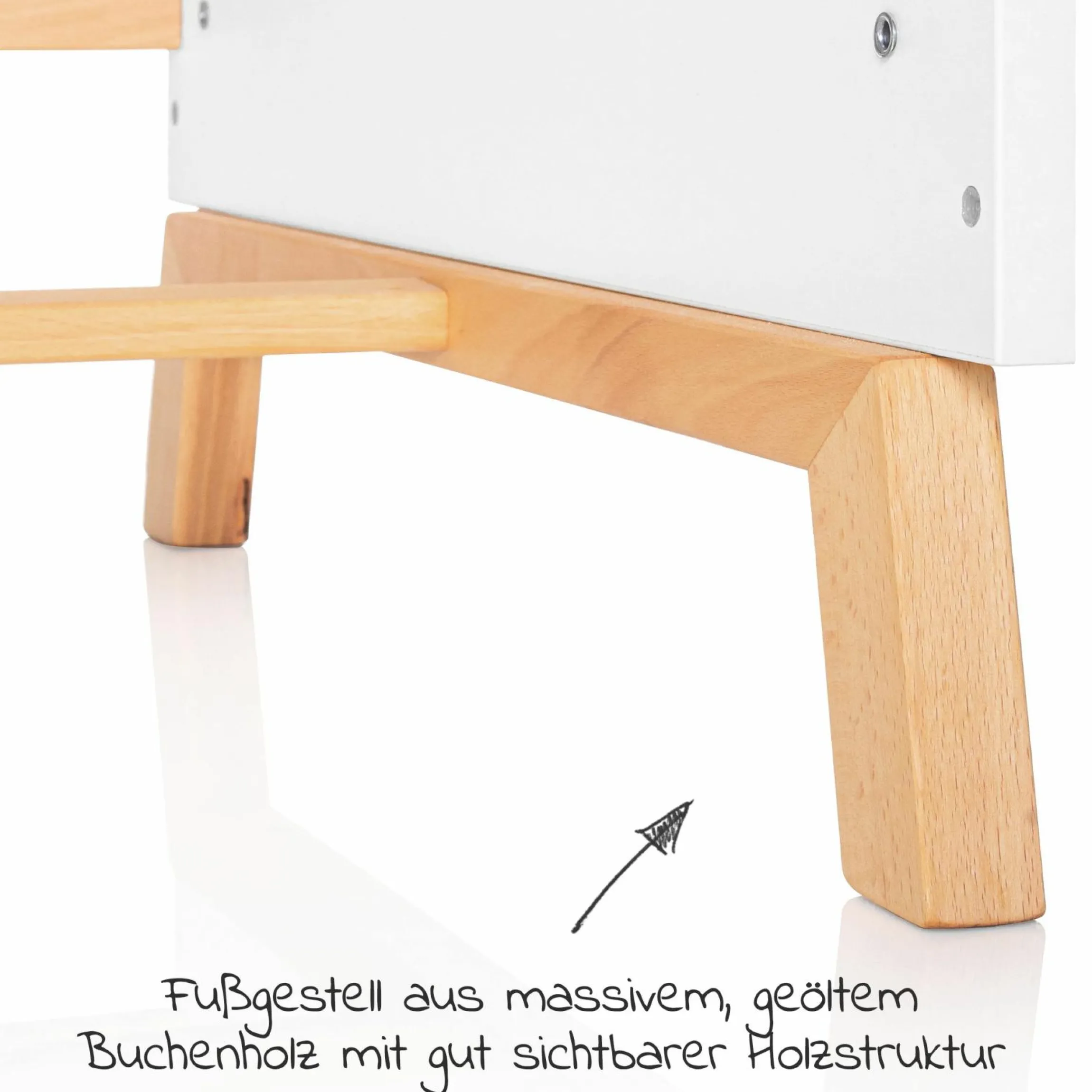 Baby- und Kinderbett Designline Deluxe Buche teilmassiv 70 x 140 cm - Natur Weiß