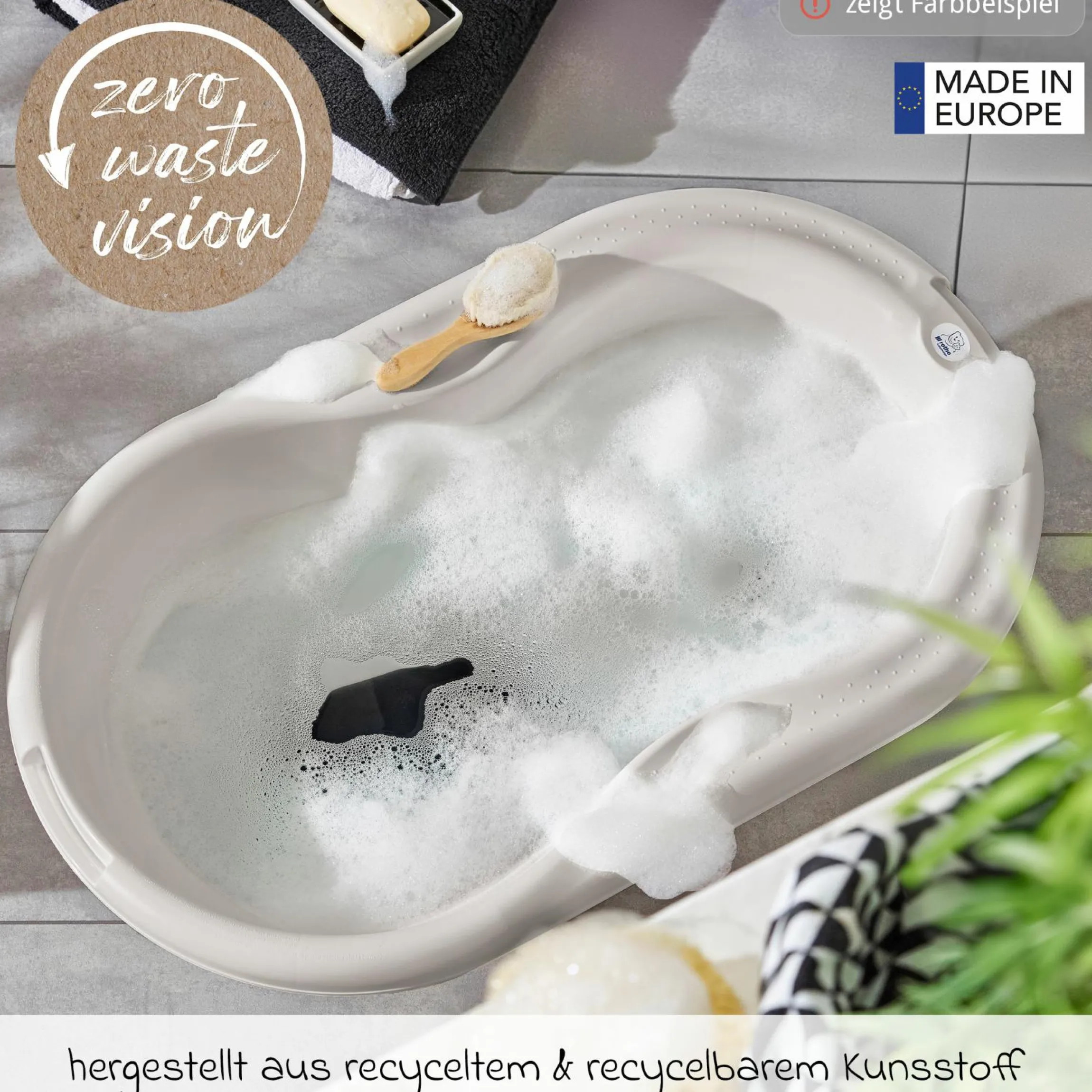 Baby-Badewanne Tilo - mit Anti-Rutschmatte - Sage Green