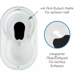 Baby-Badewanne Tilo - mit Anti-Rutschmatte - Mistletoe White