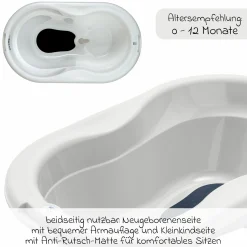 Baby-Badewanne Tilo - mit Anti-Rutschmatte - Mistletoe White