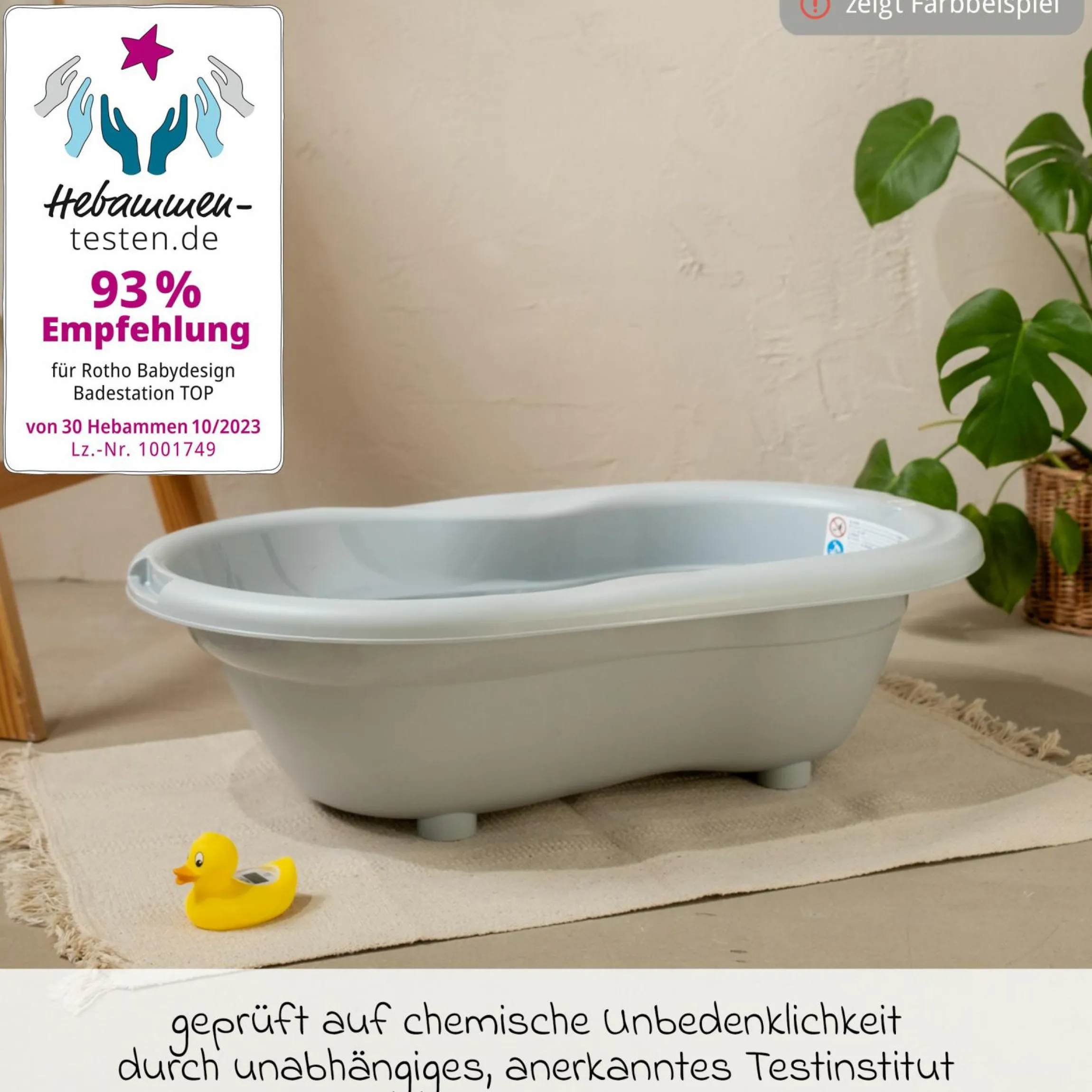 Baby-Badewanne Tilo - mit Anti-Rutschmatte - Mistletoe White