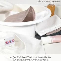 Baby-Badewannensitz Delfin mit ergonomischer Form inkl. Mull-Waschhandschuh 6er Pack - Grau