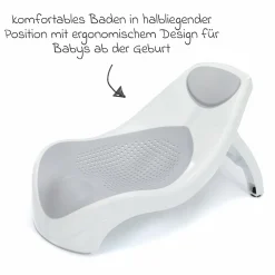 Baby-Badewannensitz Delfin mit ergonomischer Form - Grau