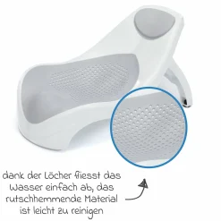 Baby-Badewannensitz Delfin mit ergonomischer Form - Grau