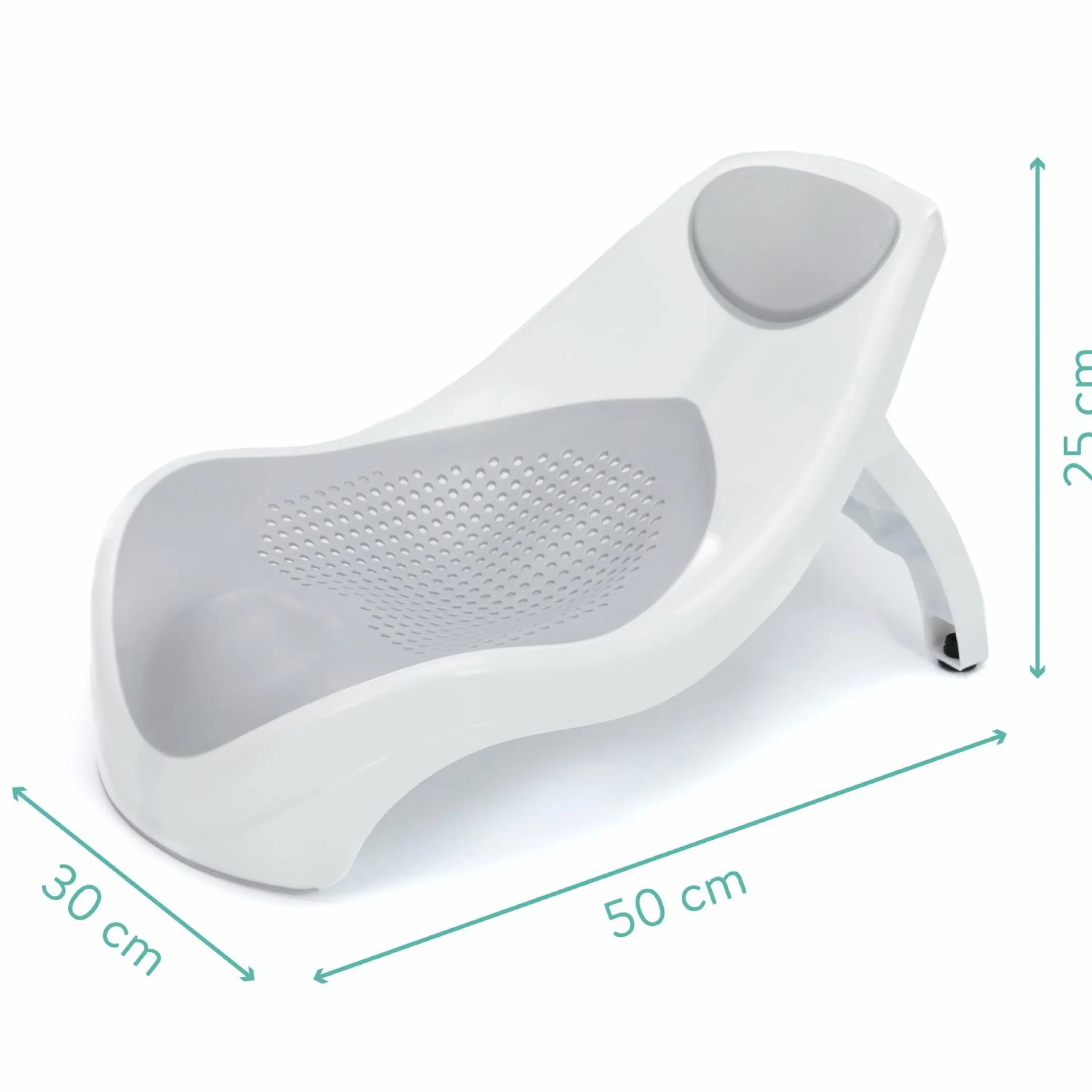 Baby-Badewannensitz Delfin mit ergonomischer Form - Grau
