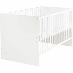 Babybett und Kinderbett Anton mit 3-fach höhenverstellbarem Lattenrost und 3 Schlupfsprossen 70 x 140 cm - Weiß - Kollektion 2024