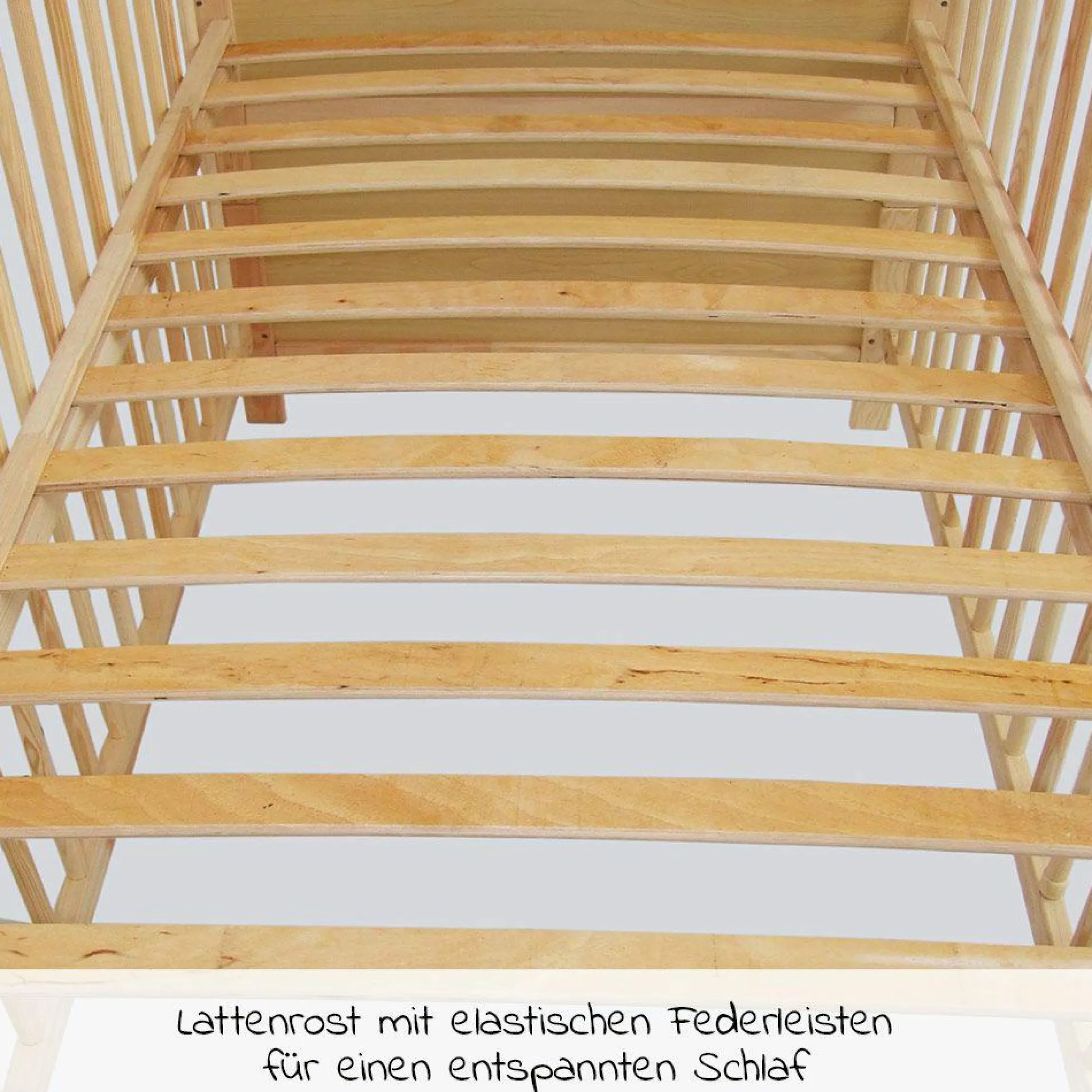 Babybett und Kinderbett Leni 70 x 140 cm - Natur