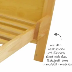 Babybett und Kinderbett Leni 70 x 140 cm - Natur