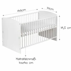 Babybett-Komplett-Set Classic-Line inkl. Bettwäsche, Himmel, Nestchen & Matratze Weiß 70 x 140 cm - Jungle